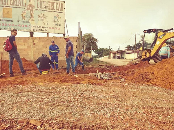 Obra no Bairro Corujão. Foto: ASCOM