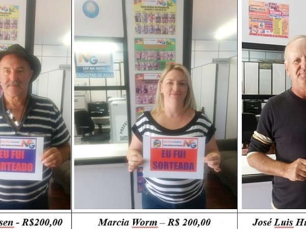 Ganhadores do primeiro sorteio do ano. Foto: Vanderlei Marcelo Lermen 