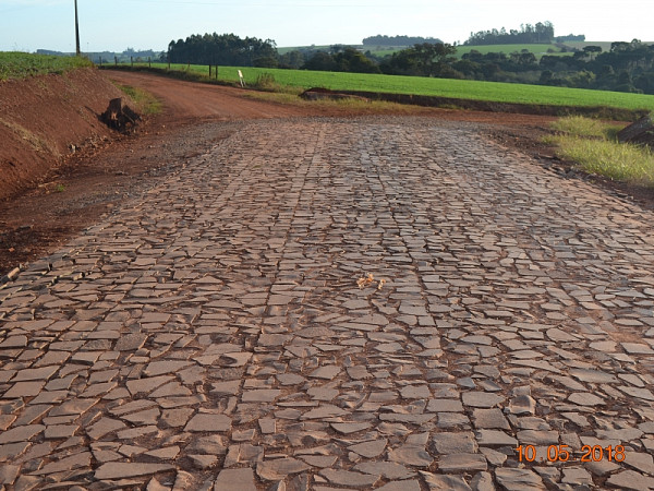 A primeira parte do calçamento está concluída. Foto: Prefeitura Municipal de Ibirubá